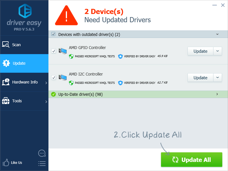 Step 2. Click Update All