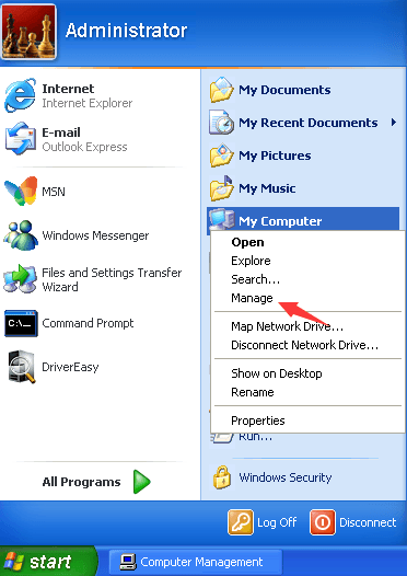 jak zaktualizować sterownik z Internetu w systemie Windows XP