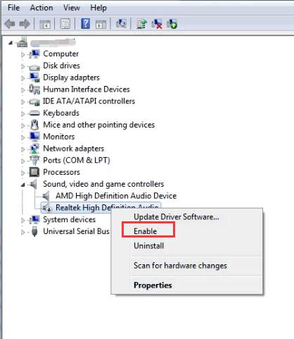 download and install audio output device win7