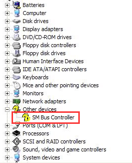 other devices in device manager yellow question mark