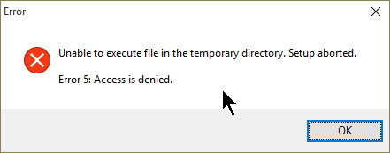 Fix Issue Unable To Execute File In The Temporary Directory Setup - driver easy unable to update