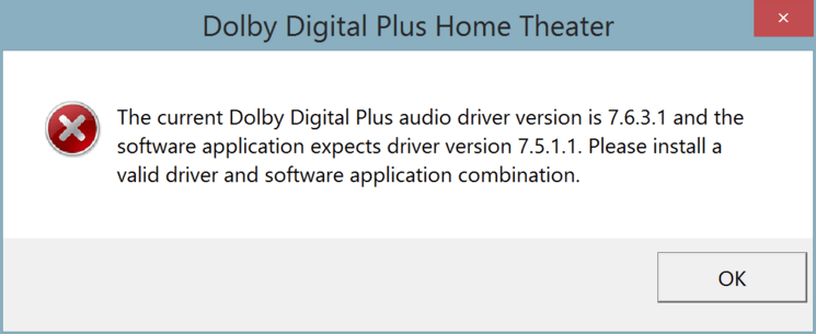 dolby home theater windows 10 update