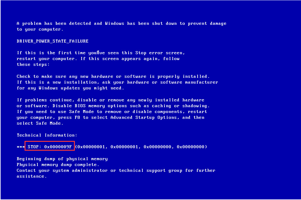 windows 10 bsod driver power state failure