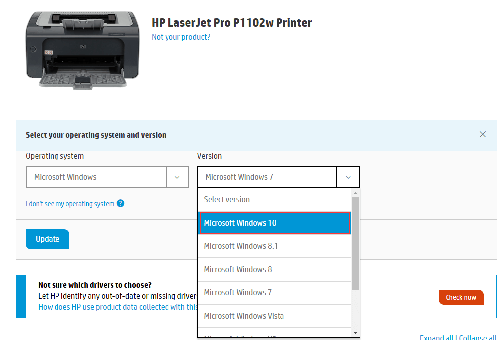 hp 1000 compatible windows 10 driver