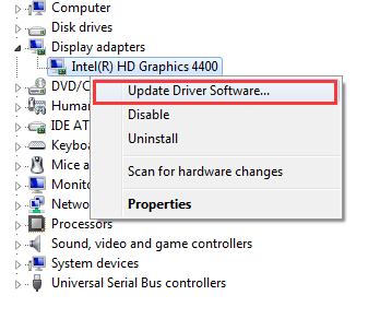 update graphics driver