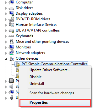 pci simple communication controller drivers