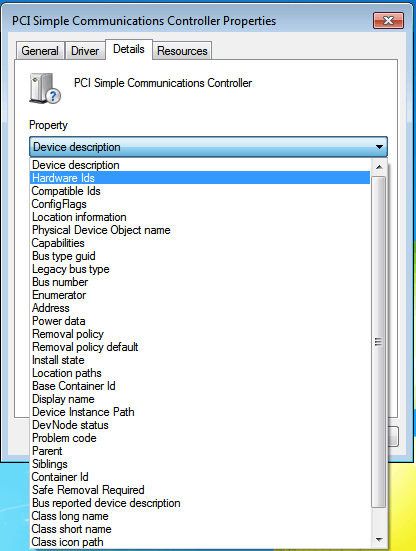 pci simple communication controller drivers