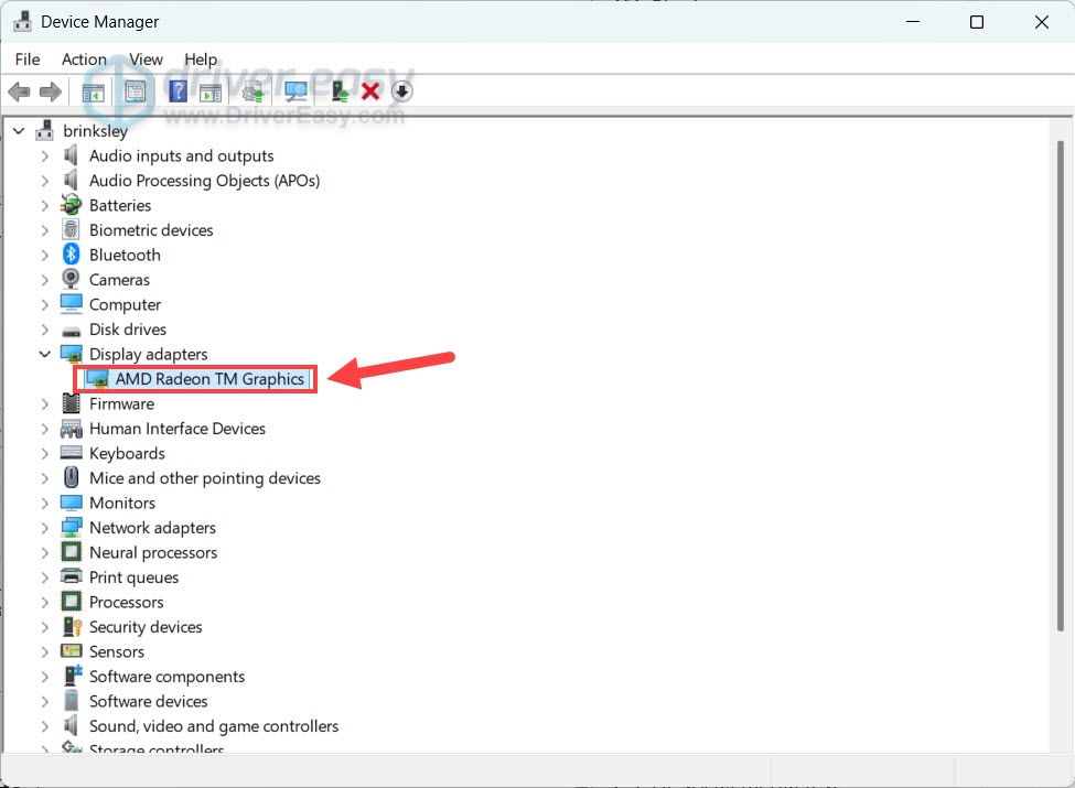 check graphics card model in device manager windows