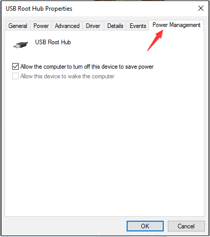 device manager power management tab missing windows 10