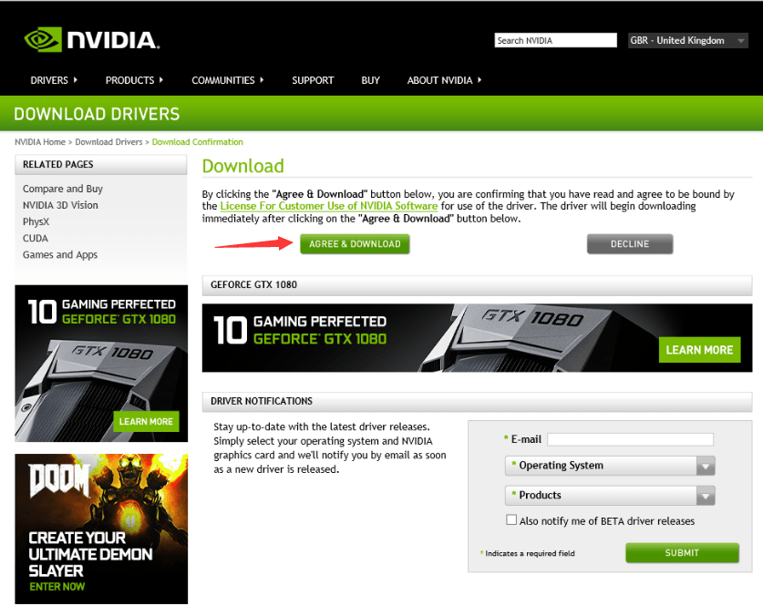 nvidia drivers update windows 10