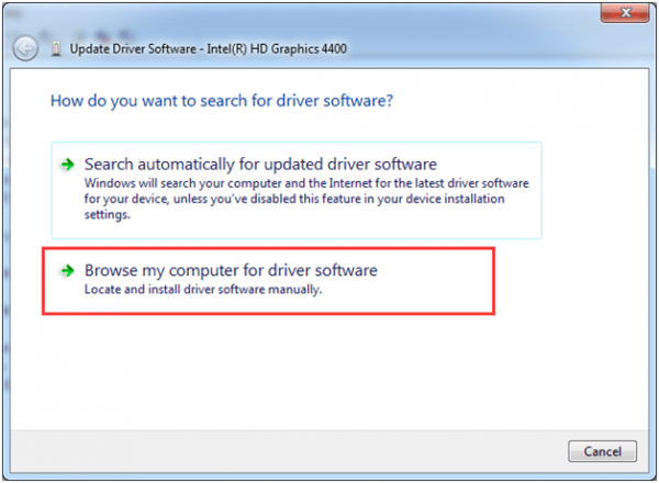 how to manually update intel graphics driver