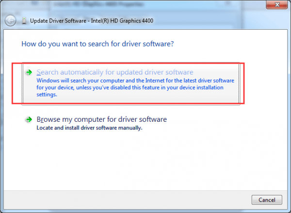 update intel drivers for windows 7