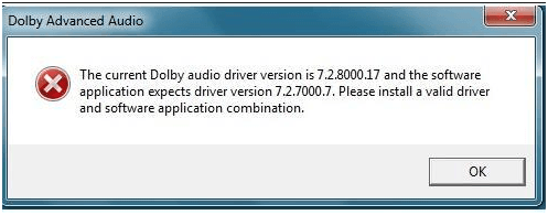 dolby advanced audio driver on windows 10