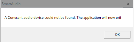 conexant audio device could not be found