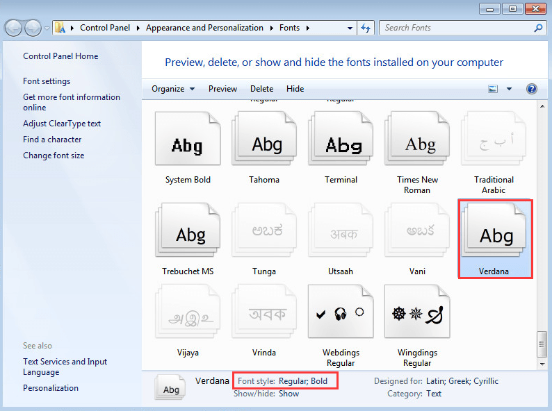 Font Verdana does not support style Regular error [Solved] - Driver Easy