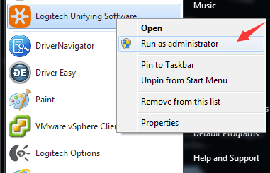 remove logitech unifying software