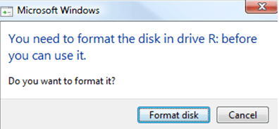 you need to format the disk in drive k before using it