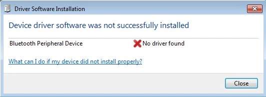 bluetooth audio driver windows 7 not found