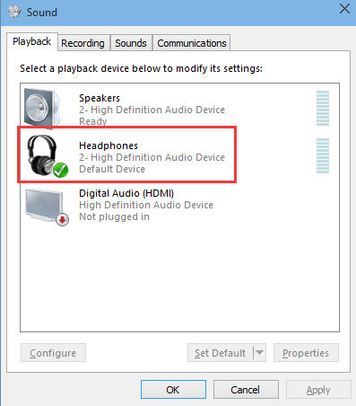 rear audio jack not working windows 10