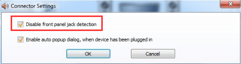 asus realtek hd audio manager disable front panel jack detection