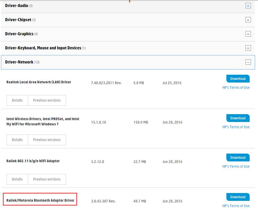 realtek bluetooth driver windows 10 hp