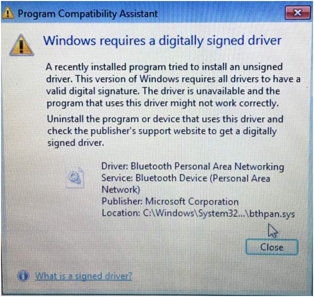 windows 7 digital driver signing disable