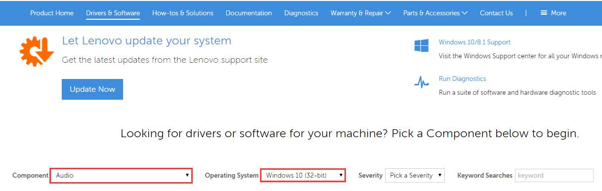 lenovo support drivers & software