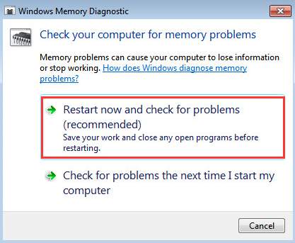 windows memory diag ostoc wont display