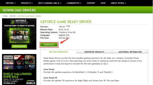 what drivers do download for a gtx 1060