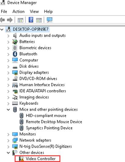 video controller driver windows 10