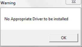 No appropriate driver to be installed что делать