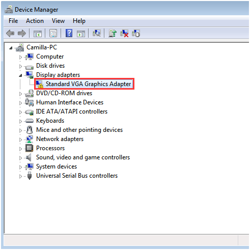 asus pa248 on standard vga graphics adapter