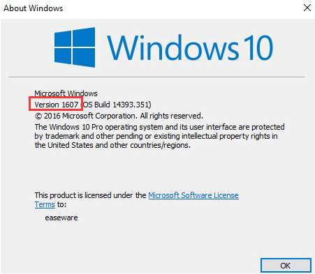 upgrade to windows 10 pro version 1511 delete