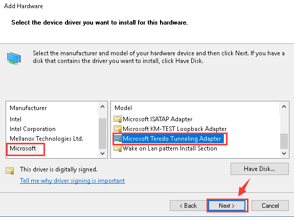 microsoft teredo tunneling adapter driver download