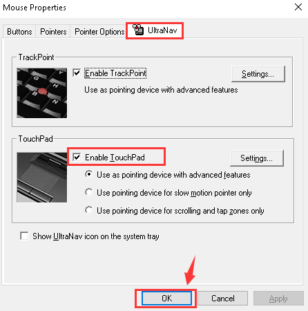 instructions for msi touchpad settings