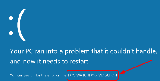 Fixed Dpc Watchdog Violation Blue Screen Error