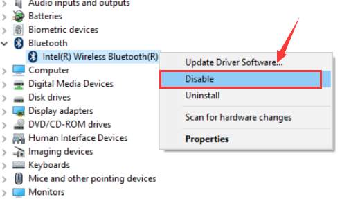 windows 10 turn off bluetooth