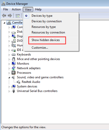 display adapters not showing up in device manager