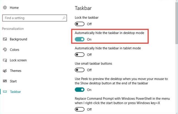 windows 10 full screen taskbar