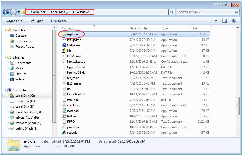 Windows Explorer Windows OS 7 neu installieren