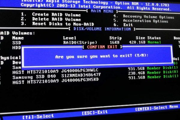 Intel raid console 2 замена диска