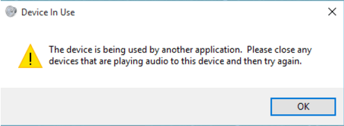 Audio Device Is Being Used By Another Application Audio Device Is Being Used By Another Application