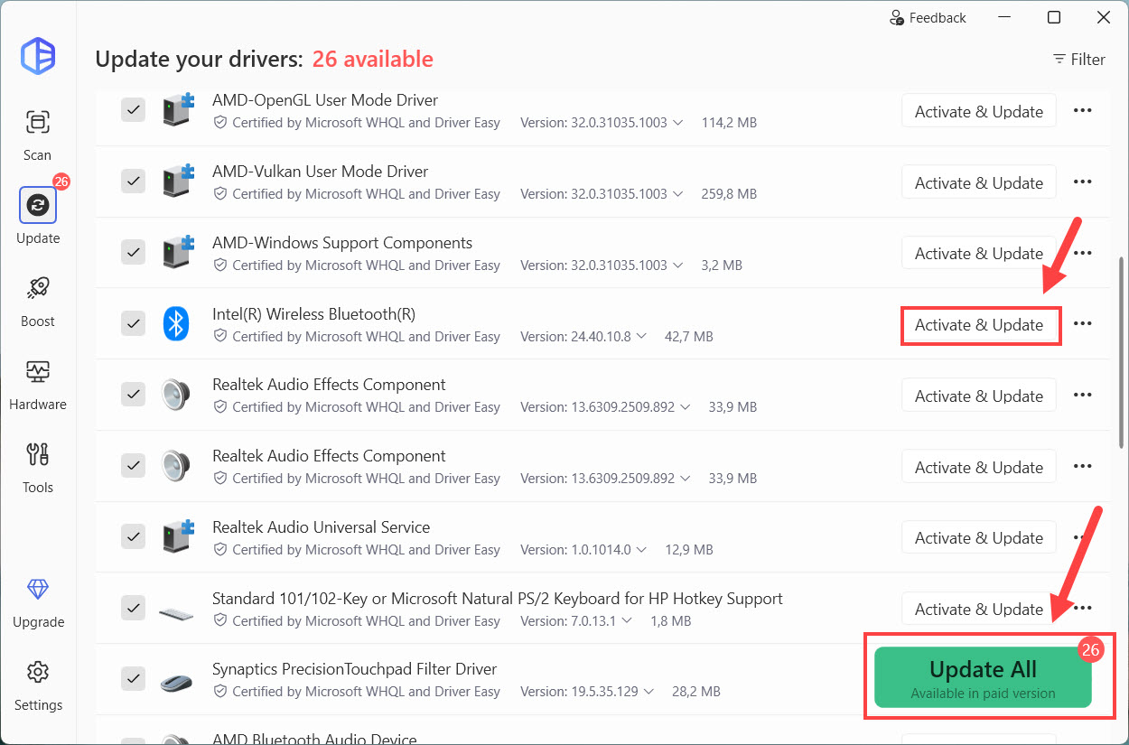 update wireless bluetooth driver automatically driver easy
