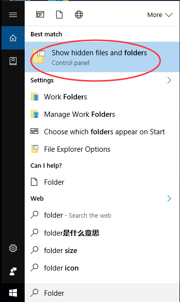 windows view hidden files