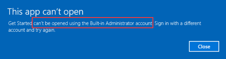 can t run as administrator