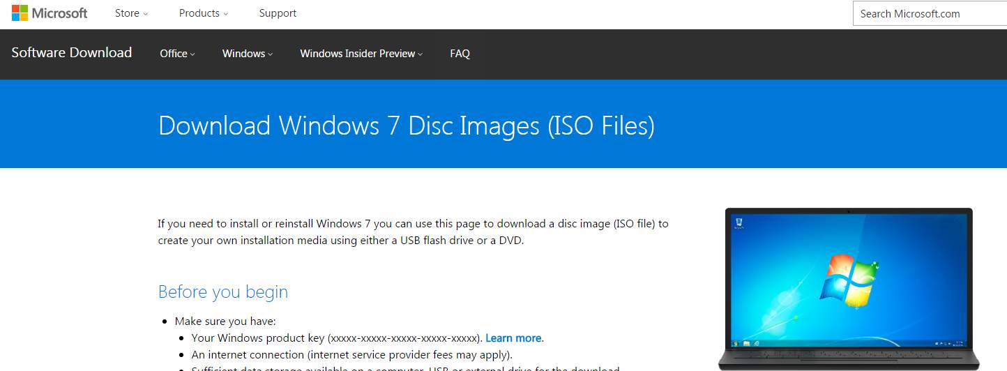 how to download windows 7 iso file without product key