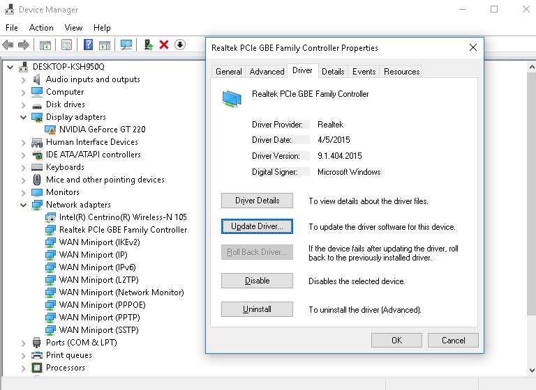 wireless lan utility windows 10