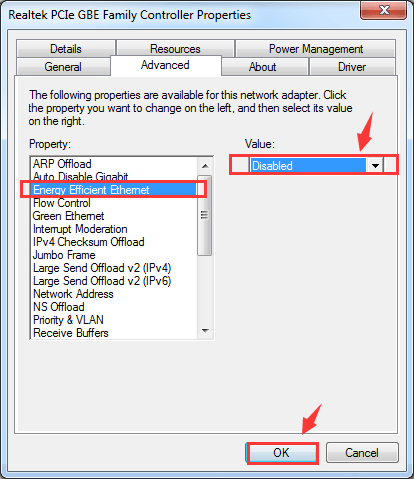 ethernet realtek controller driver windows power efficient energy solved upgrade working option tab reinstall steps ok then properties management window