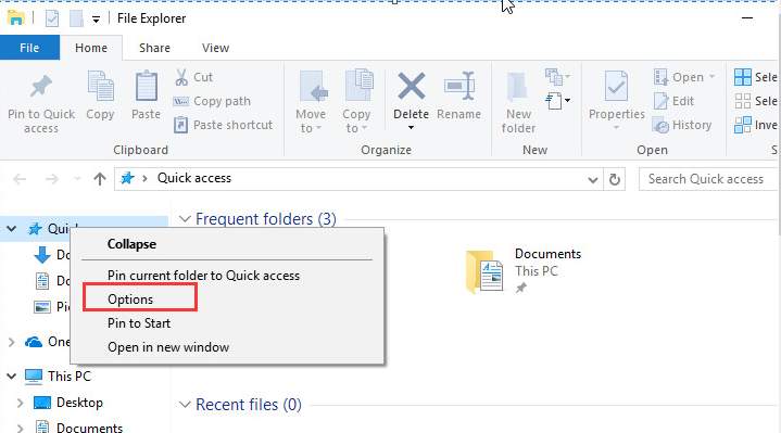 how to disable quick access windows 10