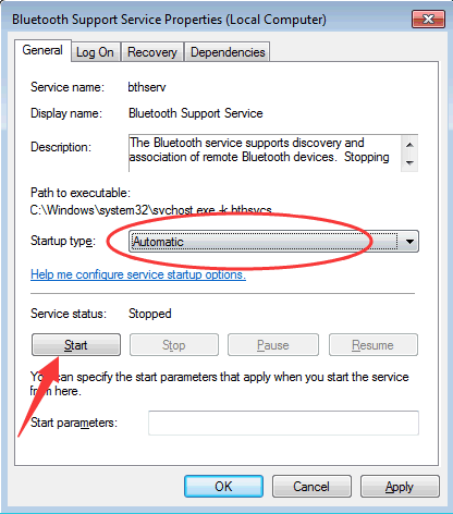 toshiba bluetooth stack registration failed